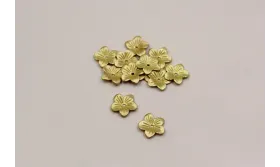 Pieza Flor 12mm Oro Mate / Cuentas Metálicas de Latón / Zamak