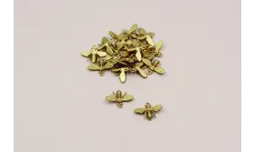 Cogante Abeja 14*10mm Oro Mate / Cuentas Metálicas de Latón / Zamak
