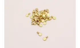 Disco de 3mm con arandela perpendicular Oro Mate / Cuentas Metálicas de Latón / Zamak