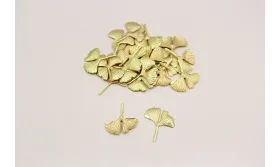 Cogante Hola Ginkgo 20*16 Oro Mate / Cuentas Metálicas de Latón / Zamak