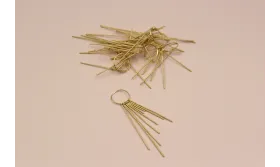 Aro con colgantes 65*13mm Oro Mate / Cuentas Metálicas de Latón / Zamak