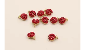 Cuenta Mariquita esmaltada 7*6*4mm / Cuentas Metálicas de Latón / Zamak
