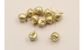 Cuenta Manzana 7*7*9mm Dorado Mate / Cuentas Metálicas de Latón / Zamak
