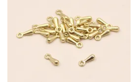 Colgante con Pivote de 7*2mm Dorado Mate / Cuentas Metálicas de Latón / Zamak