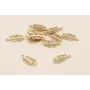 Pieza Hojita Calada Acero Inoxidable 11*5mm Oro / Cuentas Metálicas de Acero Inoxidable