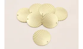 Disco ondulado 25mm Dorado Mate / Cuentas Metálicas de Latón / Zamak