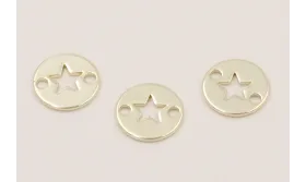 Cuenta Acero chapa acero de 10mm estrella Oro / Cuentas Metálicas de Acero Inoxidable