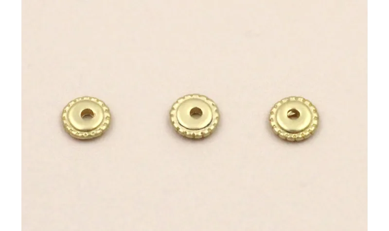 Disco estriado 5mm Dorado Mate / Cuentas Metálicas de Latón / Zamak