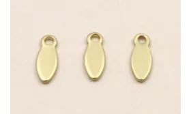 Colgante pétalo 7*3mm Dorado Mate / Cuentas Metálicas de Latón / Zamak