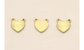 Corazón estriado 8*8mm Dorado Mate / Cuentas Metálicas de Latón / Zamak