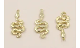 Colgante Serpiente 25*10*1,5mm Dorado / Cuentas Metálicas de Latón / Zamak
