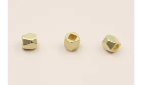 Cuenta Facetada 3*3,5mm Dorado Mate / Cuentas Metálicas de Latón / Zamak
