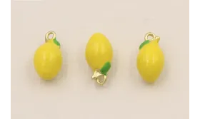 Colgante limón 11*6mm diametro amarillo / Cuentas Metálicas de Latón / Zamak