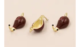 Cuenta Caracol 18*5*6mm Oro Mate y Marrón / Cuentas Metálicas de Latón / Zamak