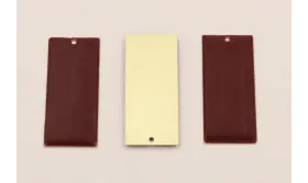Cuenta Rectangulo 38*15 D.Mate Esmalte Rojo Sangre / Cuentas Metálicas de Latón / Zamak
