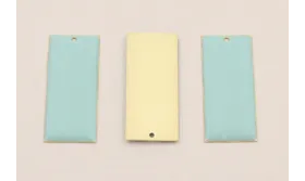 Cuenta Rectangulo 38*15 D.Mate Esmalte tuquesa / Cuentas Metálicas de Latón / Zamak
