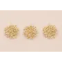 Colgante Coral 25*25*12mm Oro Mate Esmalte Crema / Cuentas Metálicas de Latón / Zamak