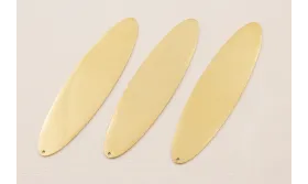 Cuenta Ovalo alargado Acero Inoxidable 60*15mm Oro / Cuentas Metálicas de Acero Inoxidable