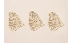 Cuenta Ala Mariposa 32*26 esmalte Rosa Palo / Cuentas Metálicas de Latón / Zamak