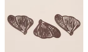 Cuenta Ala Mariposa 32*26 esmalte Marrón / Cuentas Metálicas de Latón / Zamak