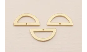 Cuenta Semicirculo hueco Dorado Mate 20*10mm / Cuentas Metálicas de Latón / Zamak