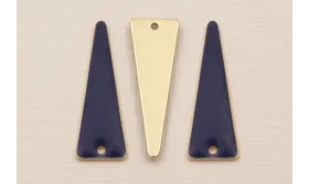 Cuenta Triangulo Esmaltado 30*9mm Azul Marino / Cuentas Metálicas de Latón / Zamak