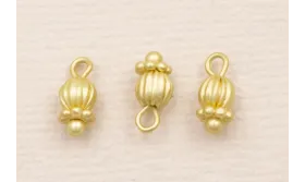 Colgante Campanilla 8*3mm Dorado Mate / Cuentas Metálicas de Latón / Zamak