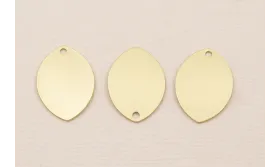 Cuenta Ovalo Curvado 20*14mm Dorado Mate / Cuentas Metálicas de Latón / Zamak