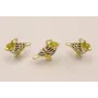 ColgantePájaro 15*17  Turquesa, Pistacho y Granate / Cuentas Metálicas de Latón / Zamak