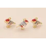 ColgantePájaro 15*17 Esmalte Turquesa, Rojo, Azul / Cuentas Metálicas de Latón / Zamak