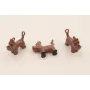 Colgante Fox Terrier 14*12 Esmalte Marrón y Negro / Cuentas Metálicas de Latón / Zamak