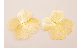 Cuenta Flor 70mm diámetro 4 pétalos Moldeable Oro / Cuentas Metálicas de Latón / Zamak