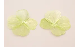 Cuenta Flor 70mm  4 pétalos Moldeable Verde Metal / Cuentas Metálicas de Latón / Zamak