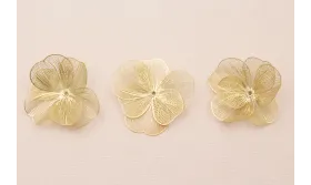 Cuenta Flor 35mm 6 pétalos moldeables Oro / Cuentas Metálicas de Latón / Zamak