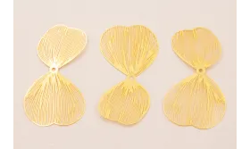 Cuenta Pareja de Pétalos 50*27mm moldeables Oro / Cuentas Metálicas de Latón / Zamak