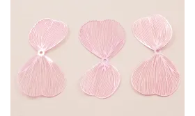 Cuenta Pareja de Pétalos 50*27mm Rosa Metálico / Cuentas Metálicas de Latón / Zamak