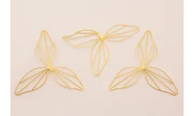 Cuenta Flor 3 pétalos 60mm diametro Oro / Cuentas Metálicas de Latón / Zamak