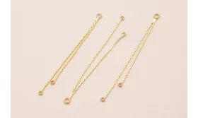 Fleco de 2 vías con anillas  55mm Oro Mate / Cuentas Metálicas de Latón / Zamak