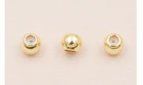 Bola de 5mm con freno se silicona Baño Oro / Cuentas Metálicas de Latón / Zamak