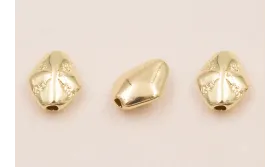 Cuenta Pepita transversal 13*10*4mm Oro / Cuentas Metálicas de Latón / Zamak