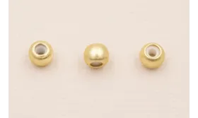Bola de 6mm con freno se silicona Baño Oro / Cuentas Metálicas de Latón / Zamak