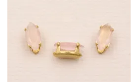 Cabujónn cristal  4*8mm color Rosa Opal / Cuentas Metálicas de Latón / Zamak