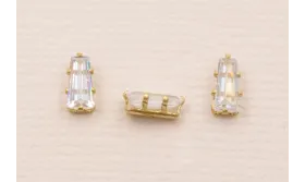 Cabujónn cristal cónico  2*3*6 mm color Cristal / Cuentas Metálicas de Latón / Zamak