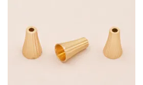 Capuchón 12*7mm estriado Dorado Mate / Cuentas Metálicas de Latón / Zamak