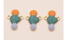 Colgante 15*10 Caldera, esmeralda y Azul  Oro Mate / Cuentas Metálicas de Latón / Zamak