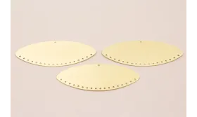 Colgante Ovalo 55*20mm Dorado Mate / Cuentas Metálicas de Latón / Zamak