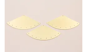 Colgante abanico 50*24mm dorado Mate / Cuentas Metálicas de Latón / Zamak