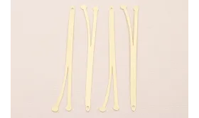 Colgante 2 pendulos 73*15mm Dorado Mate / Cuentas Metálicas de Latón / Zamak