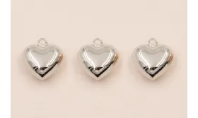 Colgante Corazón 20*18mm Plata / Cuentas Metálicas de Latón / Zamak