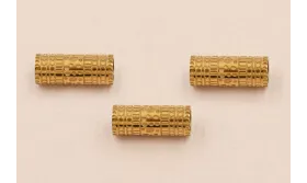 Tubo Curvado S.Steel 316L 10*4mm Dorado / Cuentas Metálicas de Acero Inoxidable
